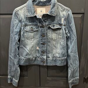 Old Navy Blue and Cream Denim Jacket